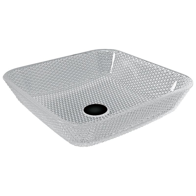 la vanité de partie supérieure du comptoir de longueur de 400mm descend la place de Crystal Clear Glass Vessel Diamond
