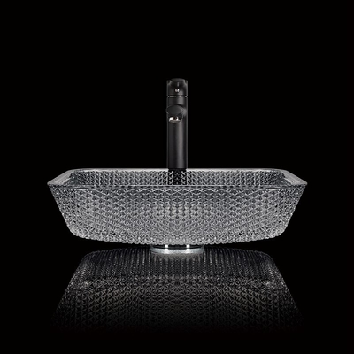 Bassin de main de lavage de la partie supérieure du comptoir 400mm 12mm Gray Color For Dining Room épais