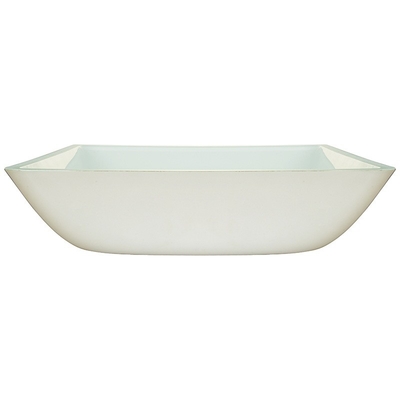 Cuvette carrée sans couture blanche d'évier de verre trempé de lavabos de salle de bains de Super Clear