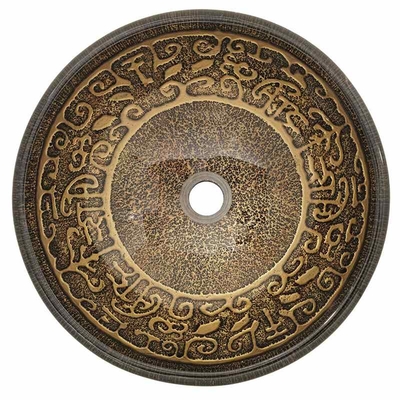 Vanité d'évier de verre trempé de Brown autour de partie supérieure du comptoir de salle de bains de 45mm 12mm