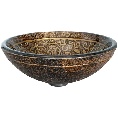 Vanité d'évier de verre trempé de Brown autour de partie supérieure du comptoir de salle de bains de 45mm 12mm