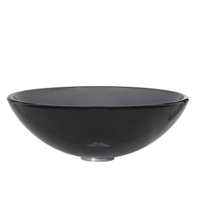 Verre trempé fait main circulaire Gray Vessel Bathroom Sink de lavabo de partie supérieure du comptoir