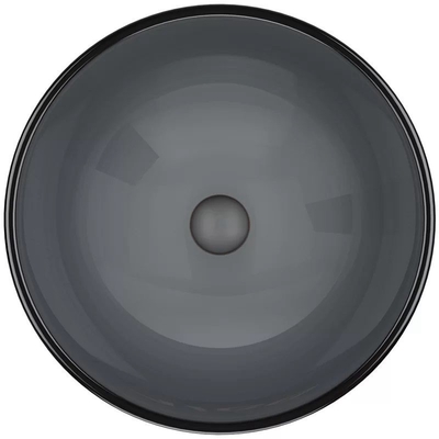 Verre trempé fait main circulaire Gray Vessel Bathroom Sink de lavabo de partie supérieure du comptoir