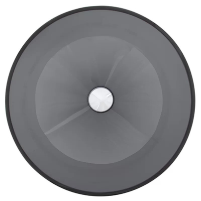 Verre trempé fait main circulaire Gray Vessel Bathroom Sink de lavabo de partie supérieure du comptoir