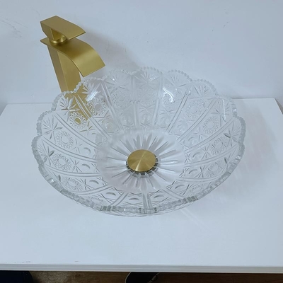 Cuvette en verre antique de lavabo autour de la conception italienne de plan de travail artistique