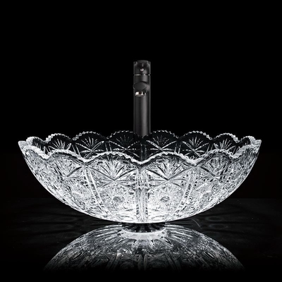 Cuvette en verre antique de lavabo autour de la conception italienne de plan de travail artistique