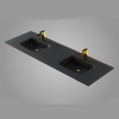 Partie supérieure du comptoir simple ou double adaptée aux besoins du client d'évier de navire de vanité d'évier de verre trempé de salle de bains