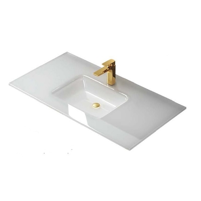 Partie supérieure du comptoir simple ou double adaptée aux besoins du client d'évier de navire de vanité d'évier de verre trempé de salle de bains