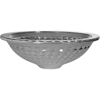 L'entonnoir argenté a formé les éviers en verre de navire de Crystal Wash Basins Chromed Etched