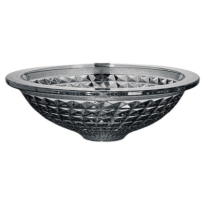 La salle de bains faite main circulaire de Crystal Wash Basins Vessel Glass dirigent le gris formé de fumée