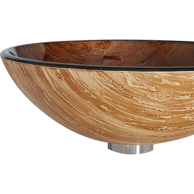 Couleur chaude de Brown de partie supérieure du comptoir de fonte d'évier de verre trempé de partie supérieure du comptoir