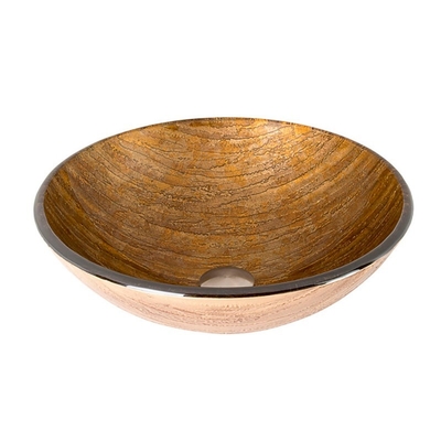Couleur chaude de Brown de partie supérieure du comptoir de fonte d'évier de verre trempé de partie supérieure du comptoir
