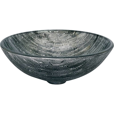 Gravure du dessin supérieur de main d'évier de salle de bains de noir de lavabo de table ronde