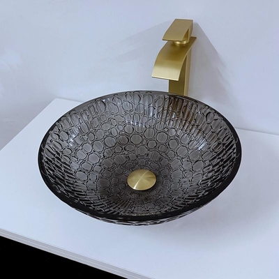 Moderne laqué de Crystal Wash Basins Black Round de Cabinet faisant le coin conçu