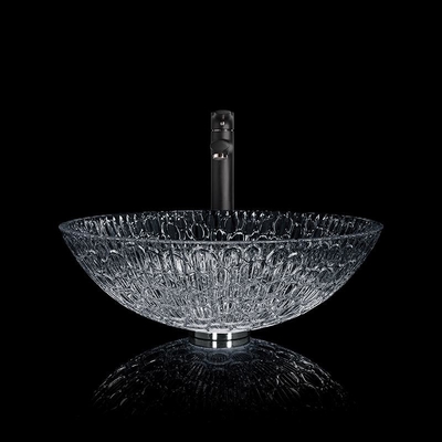 Moderne laqué de Crystal Wash Basins Black Round de Cabinet faisant le coin conçu