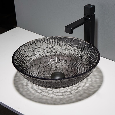 Moderne laqué de Crystal Wash Basins Black Round de Cabinet faisant le coin conçu