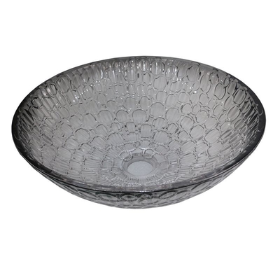 Navire en verre moderne moderne de Crystal Wash Basins Gradient Black