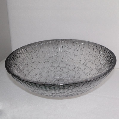 Navire en verre moderne moderne de Crystal Wash Basins Gradient Black