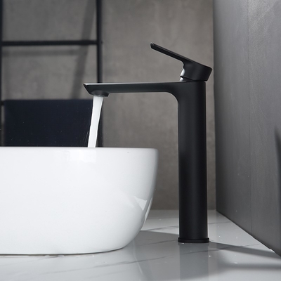 Robinet de mélangeur simple de poignée de lavabo de navire en laiton solide d'accessoires grand