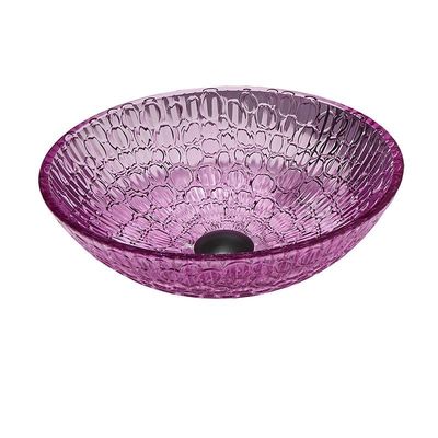 bassin de cuvette de salle de bains de pourpre de 395mm Crystal Wash Basins Round 130mm