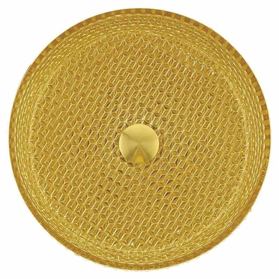 Taille intérieure d'OEM de lavabo de la couleur en verre vigoureuse 120mm d'or