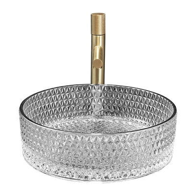 Le lavabo en verre de salle de bains Trace Silver Color Easy To nettoient