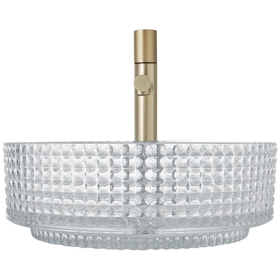 Lavabo en verre formé par cylindre européen Crystal Clear Sink Diemater 14,8 »