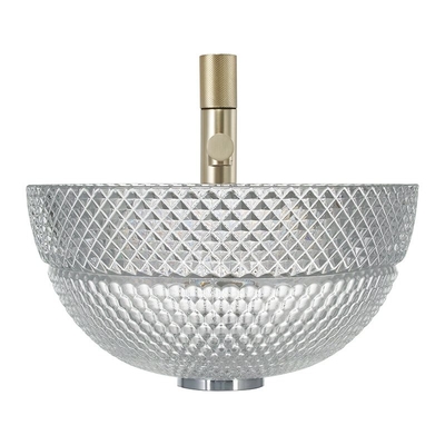 Éviers Calathiform de partie supérieure du comptoir de salle de bains de Crystal Clear Glass Vessel Basins