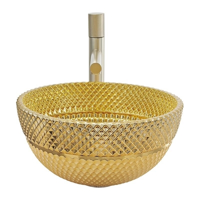 la salle de bains de couleur d'or du lavabo en verre de trou de drain de 45mm 18K descend pour l'hôtel à la maison