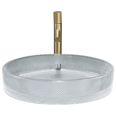 La partie supérieure du comptoir résistante de Crystal Clear Glass Vessel Basins d'éraflure a monté