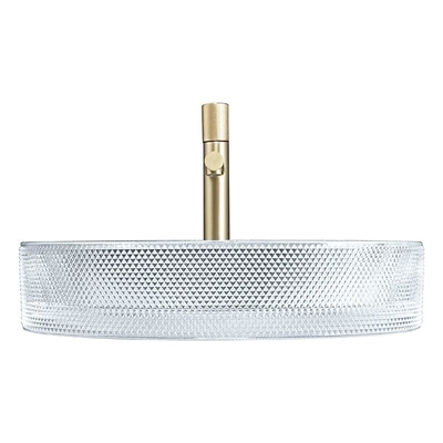 Bassins en verre ovales Crystal Clear Sink Oval Shaped de navire de style européen