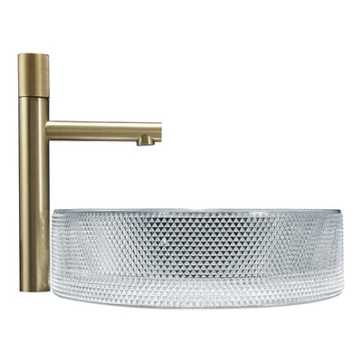 Bassins en verre ovales Crystal Clear Sink Oval Shaped de navire de style européen