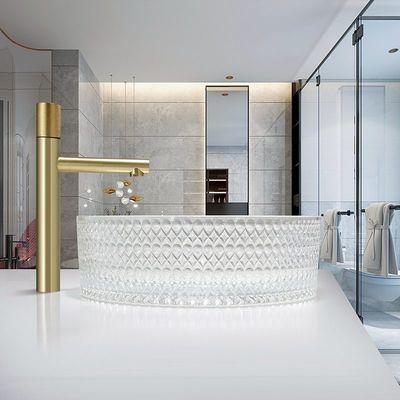 bassins en verre Crystal Clear Sink No Leakage de navire d'épaisseur de 12mm