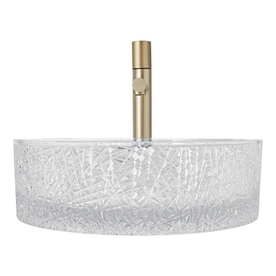 Le style européen autour des bassins en verre de navire glacent Ridge Crystal Clear Wash Basin