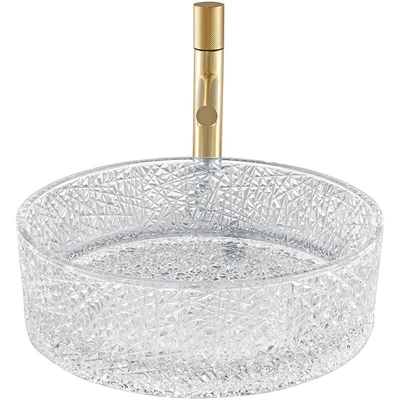 Le style européen autour des bassins en verre de navire glacent Ridge Crystal Clear Wash Basin