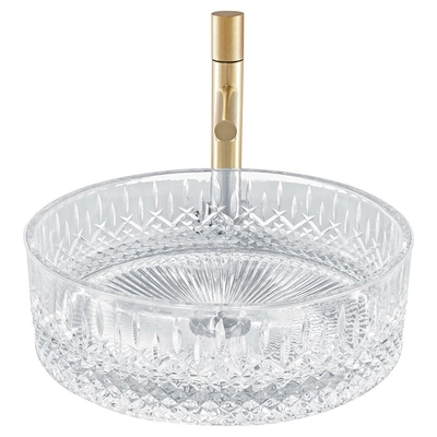 Éviers transparents de partie supérieure du comptoir de prisme de Crystal Glass Vessel Basins Ice