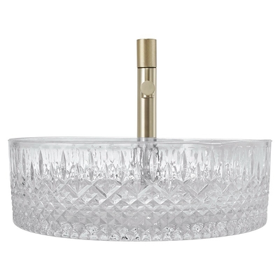 Éviers transparents de partie supérieure du comptoir de prisme de Crystal Glass Vessel Basins Ice