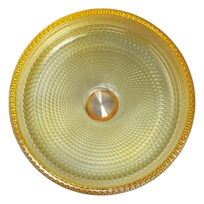 Évier de vanité de salle de bains de couleur de Crystal Glass Vessel Basins Yellow de conception de l'Italie
