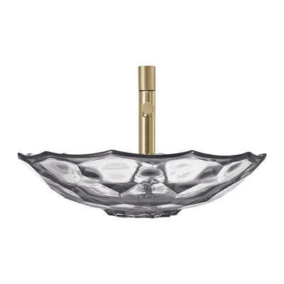 Lumière en verre formée par boule moderne Gray Color Vessel Sinks Pop de lavabo vers le haut de drain