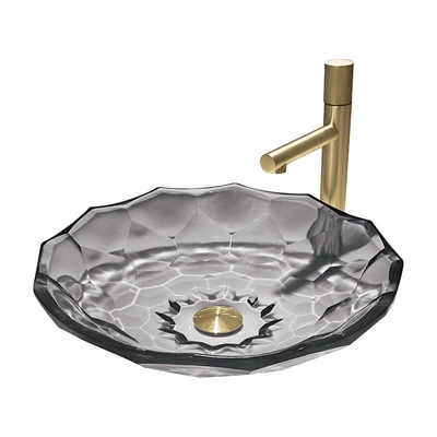 Lumière en verre formée par boule moderne Gray Color Vessel Sinks Pop de lavabo vers le haut de drain