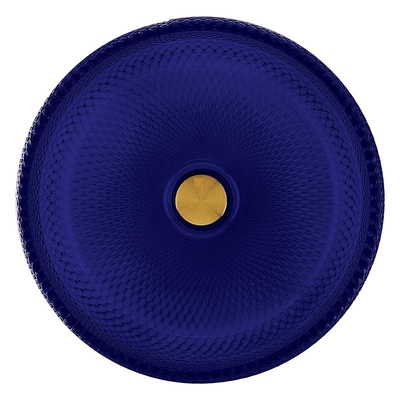 Évier bleu de partie supérieure du comptoir de couleur de Crystal Glass Vessel Basins Royal