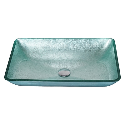Solide rectangulaire gâché argenté de dessus de Tableau de bol en verre de lavabos de Bath