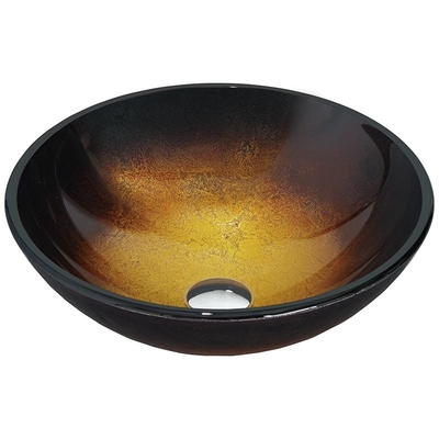 Cuvette de lavabo de rond de Brown de gradient d'évier de navire de verre trempé de salle de bains