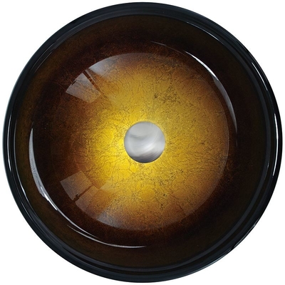 Cuvette de lavabo de rond de Brown de gradient d'évier de navire de verre trempé de salle de bains