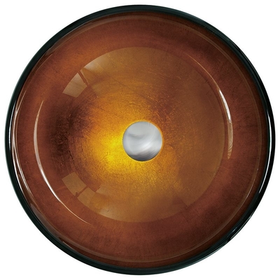 lavabos de partie supérieure du comptoir de salle de bains d'or d'aluminium d'évier de verre trempé de 420mm
