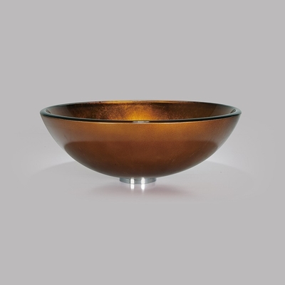 lavabos de partie supérieure du comptoir de salle de bains d'or d'aluminium d'évier de verre trempé de 420mm