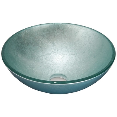 Lavabo argenté rond de partie supérieure du comptoir de salle de bains d'évier de verre trempé
