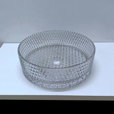 Lumière italienne Gray Color Countertop de Crystal Glass Vessel Basins Transparent de conception