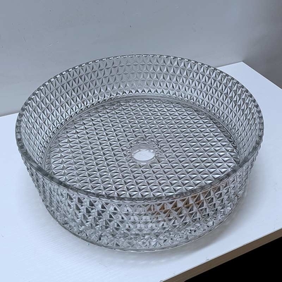 Lumière italienne Gray Color Countertop de Crystal Glass Vessel Basins Transparent de conception