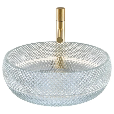 épaisseur Crystal Clear Glass Vessel Basins de 12mm pour le bureau Art Deco Round Shape